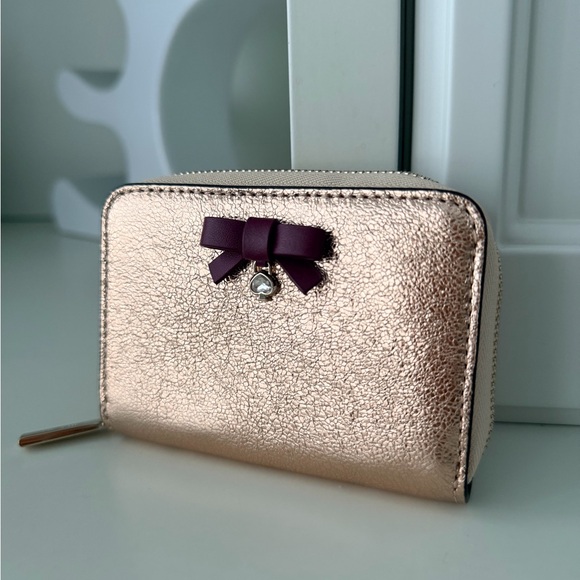 KATE SPADE Small Zip Around Card Case Wallet Other Wrapping Party Glitter NEW - Picture 6 of 16